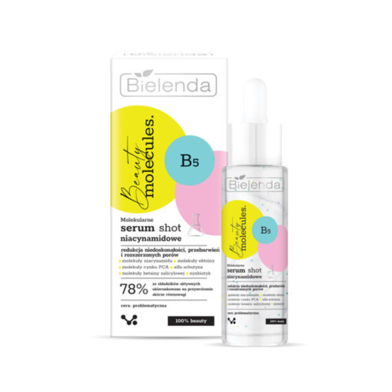 BIELENDA - BEAUTY MOLECULES Molekularne niacynamidowe serum shot, 30 g