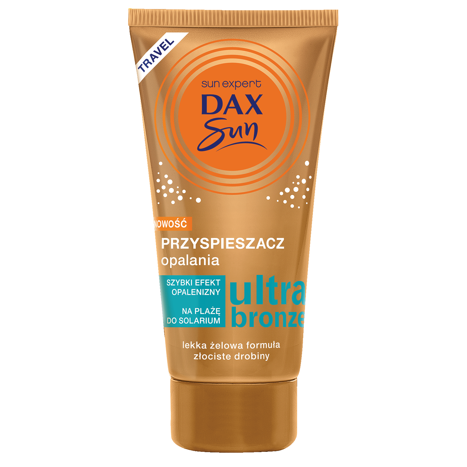 DAX SUN TRAVEL Przyspieszacz opalania ze złotymi drobinkami ULTRA BRONZE 50 ml