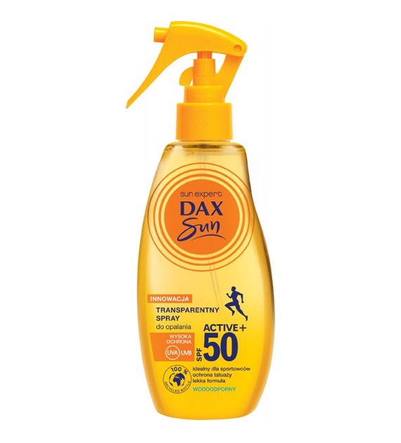 DAX SUN Transparentny spray do opalania SPF50, 200 ml