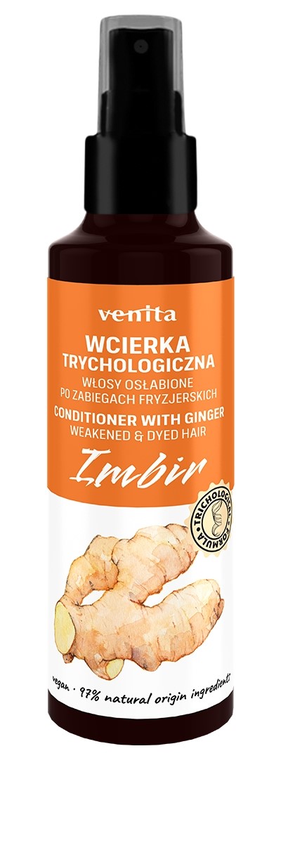 VENITA TRYCHOLOGICZNA WCIERKA DO WŁOSÓW 100ML IMBIR OSŁABIONE PO ZABIEGACH FRYZJERSKICH