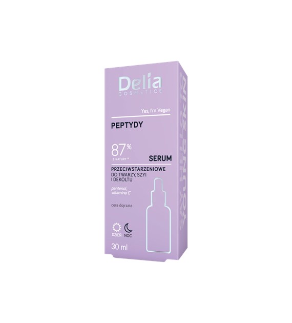 DELIA -   SERUM NA TWARZ SZYJĘ I DEKOLT 30ML PEPTYDY PRZECIWSTARZENIOWE CERA DOJRZAŁA