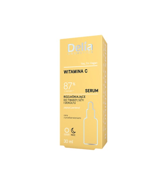 DELIA -   SERUM NA TWARZ SZYJĘ I DEKOLT WITAMINA C ROZJAŚNIAJĄCE CERA Z PRZEBARWIENIAMI / 30ML