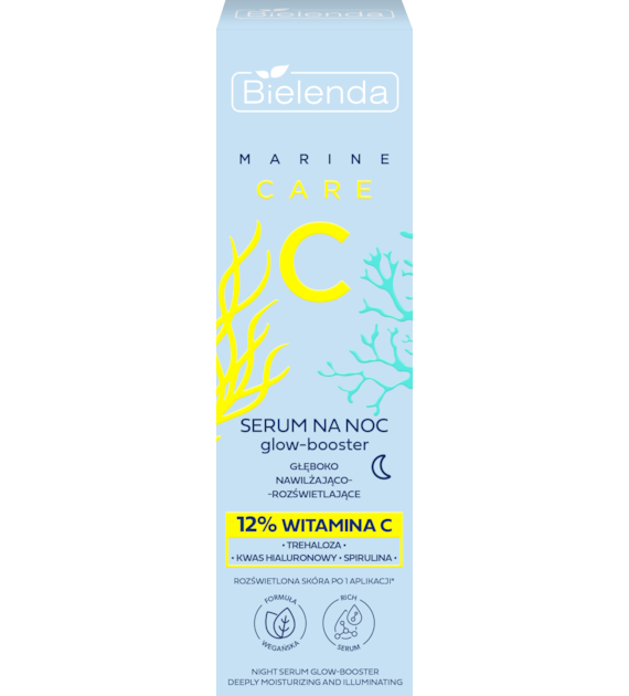 BIELENDA - C MARINE CARE Serum-glow -booster głęboko nawilżająco - rozświetlające na noc, 30 ml