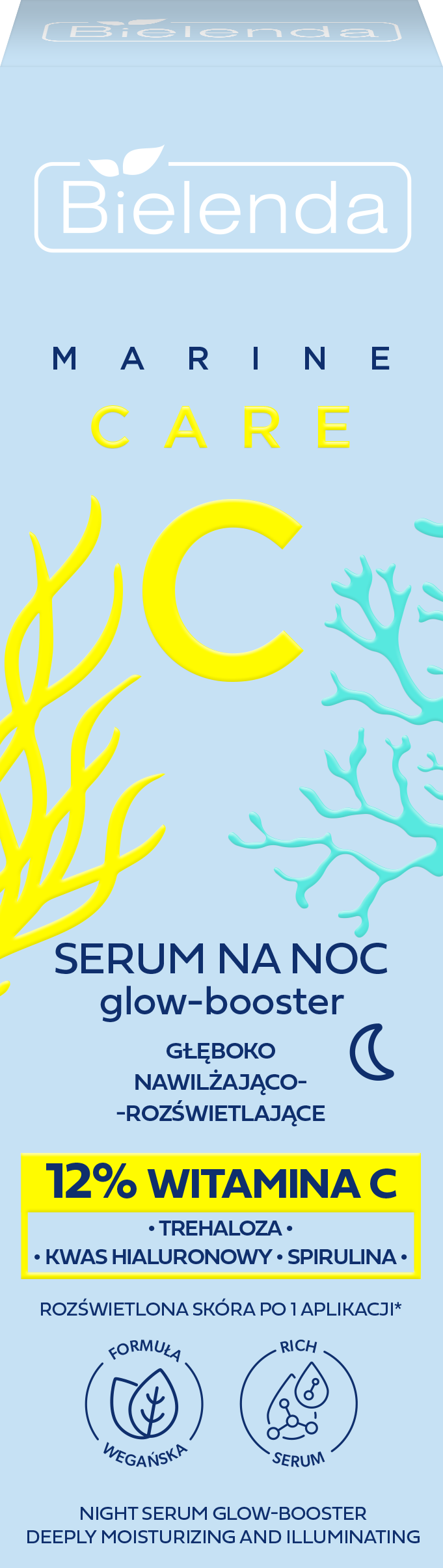 BIELENDA - C MARINE CARE Serum-glow -booster głęboko nawilżająco - rozświetlające na noc, 30 ml