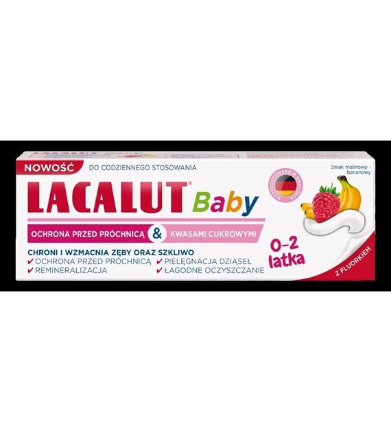 LACALUT PASTA DO ZĘBÓW 55 ML 0-2 BABY MALINOWO-BANANOWA