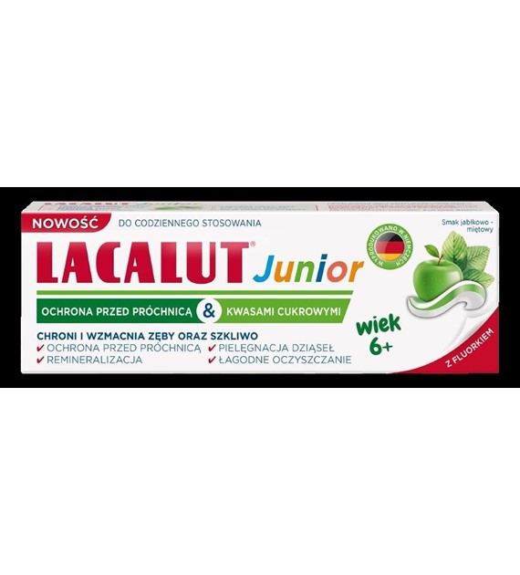 LACALUT PASTA DO ZĘBÓW 55 ML 6+ JUNIOR JABŁKOWO-MIĘTOWA