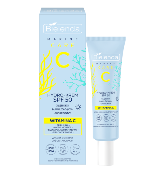 BIELENDA - C MARINE CARE Hydro-krem głęboko nawilżająco- ochronny SPF 50, 40 ml