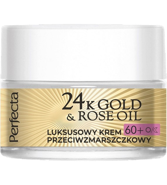 24K GOLD&ROSE 60+ KREM DO TWARZY 50ML REDUKUJE ZMARSZCZKI,UJĘDRNIA,WYGŁADZA