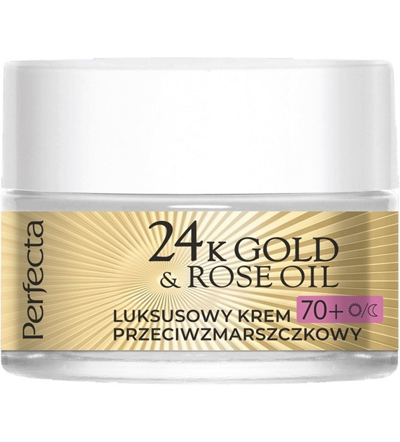 24K GOLD&ROSE 70+ KREM DO TWARZY 50ML REDUKUJE ZMARSZCZKI,NAPINA,ODŻYWIA