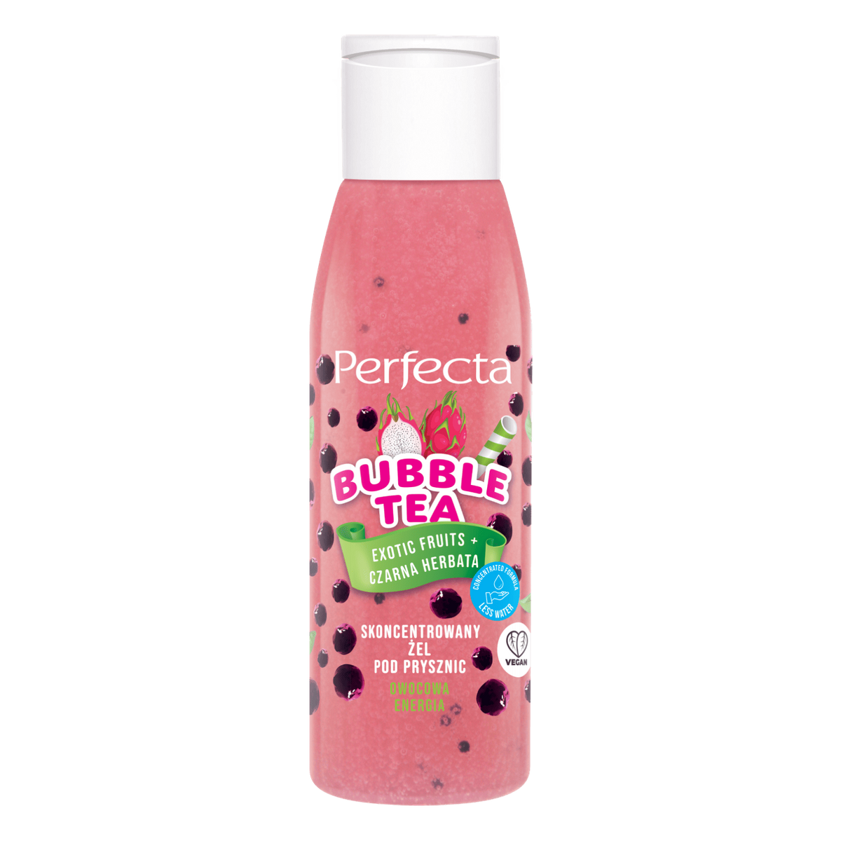 BUBBLE TEA ŻEL POD PRYSZNIC 100ML EXOTIC FRUITS+CZARNA HERBATA OWOCOWA ENERGIA