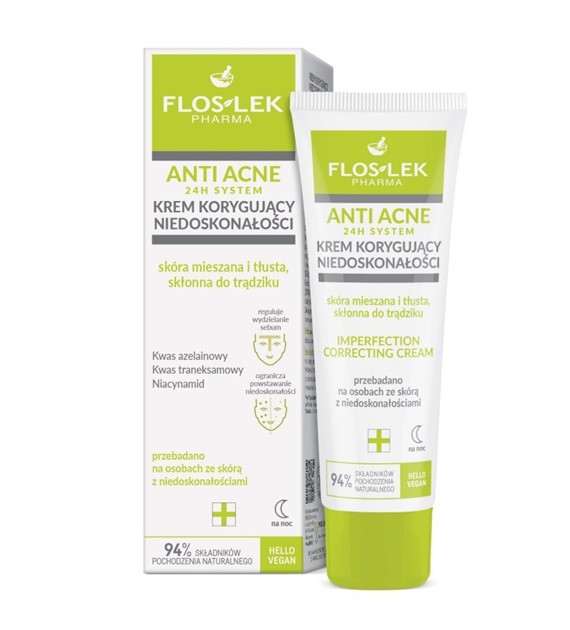 ANTI ACNE 24H KREM DO TWARZY 50ML KORYGUJĄCY NIEDOSKONAŁOŚCI MIESZANA,TŁUSTA,TRĄDZIK