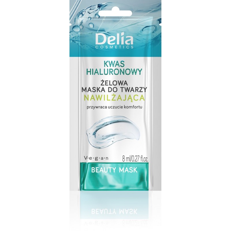 DELIA - MASECZKA DO TWARZY ŻELOWA 8ML KWAS HIALURONOWY NAWILŻAJĄCA