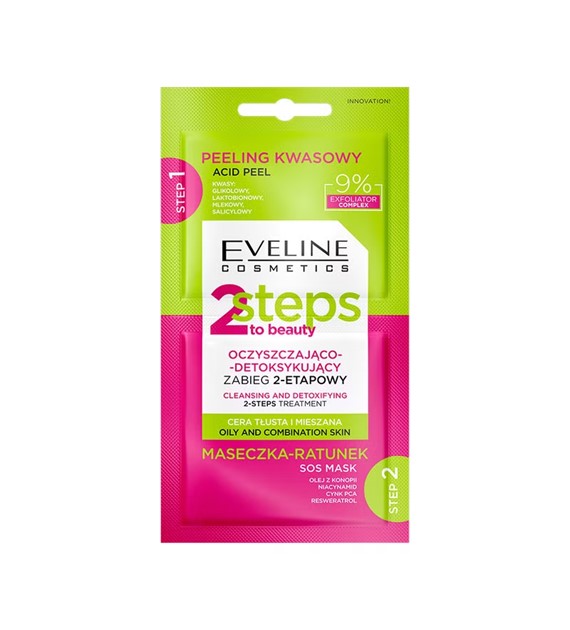 EVELINE 2 STEPS TO BEAUTY OCZYSZCZ-DETOKSYK ZABIEG 2X4ML PL/ANG