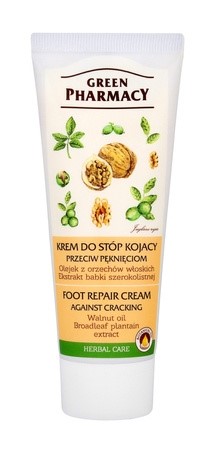 GREEN PHARMACY - KREM DO STÓP 75ML KOJĄCY PRZECIW PĘKNIĘCIOM OLEJEK ORZECH WŁOSKI I BABKA LEKARSKA