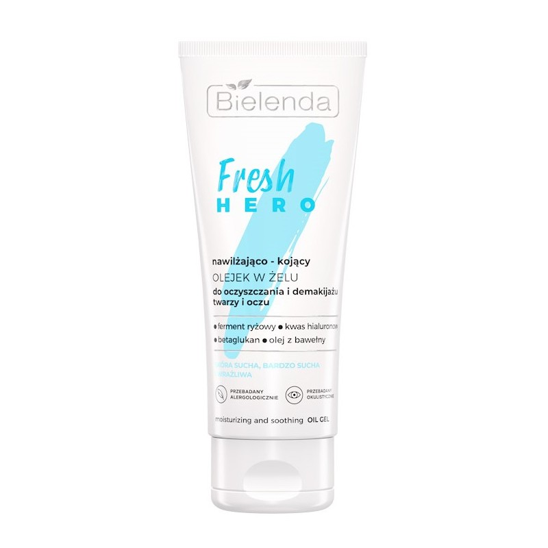 BIELENDA - FRESH HERO nawilżająco – kojący olejek w żelu do oczyszczania i demakijażu twarzy i oczu, 90g