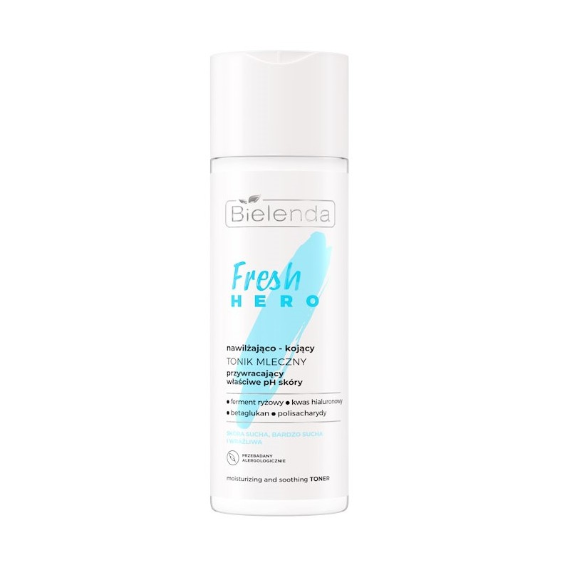 BIELENDA - FRESH HERO nawilżająco - kojący tonik mleczny przywracający pH skóry, 200 ml
