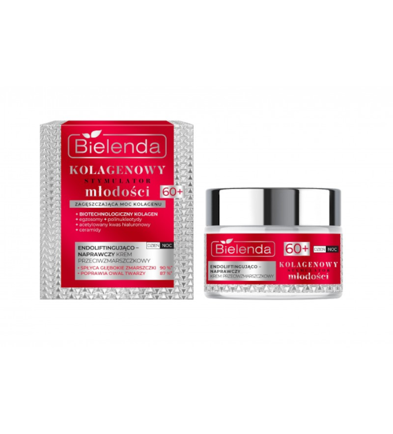 BIELENDA - KOLAGENOWY STYMULATOR MŁODOŚCI Endoliftingująco - naprawczy krem przeciwzmarszczkowy 60+, dzień/ noc, 50 ml