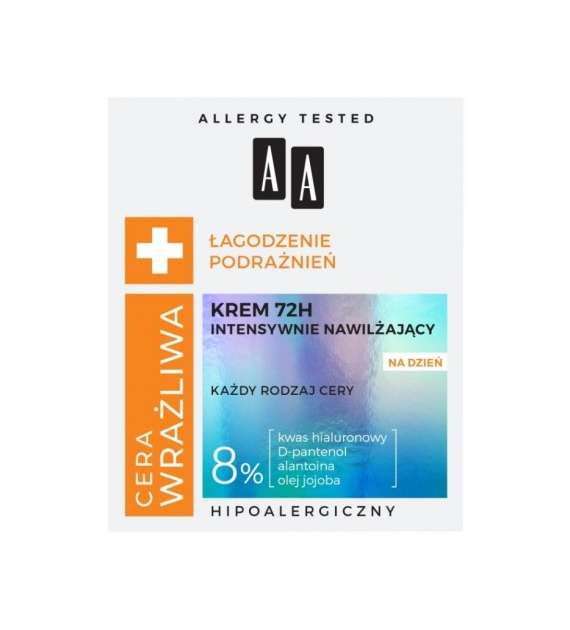 AA Cera Wrażliwa Łagodzenie Podrażnień Krem 72H intensywnie nawilżający na dzień 50ml