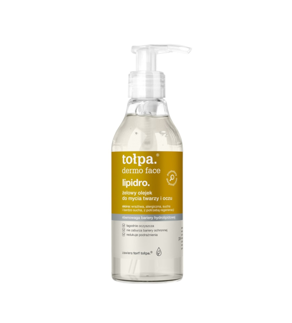 TOŁPA Dermo Face Lipidro Żelowy Olejek do mycia twarzy i oczu - równowaga bariery hydrolipidowej 195 ml