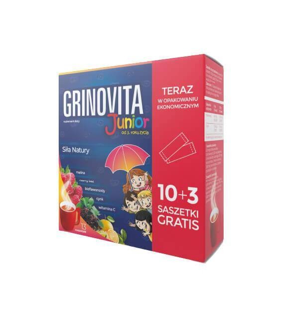 GRINOVITA /ZDROVIT/ JUNIOR 10 SASZETEK  MALINA, HIBISKUS...
