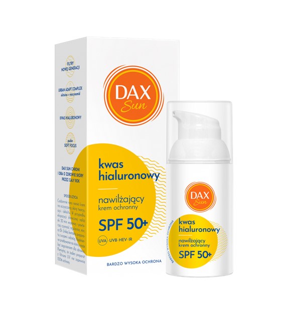 DAX SUN Nawilżający krem ochronny z kwasem hialuronowym SPF 50+,30ML