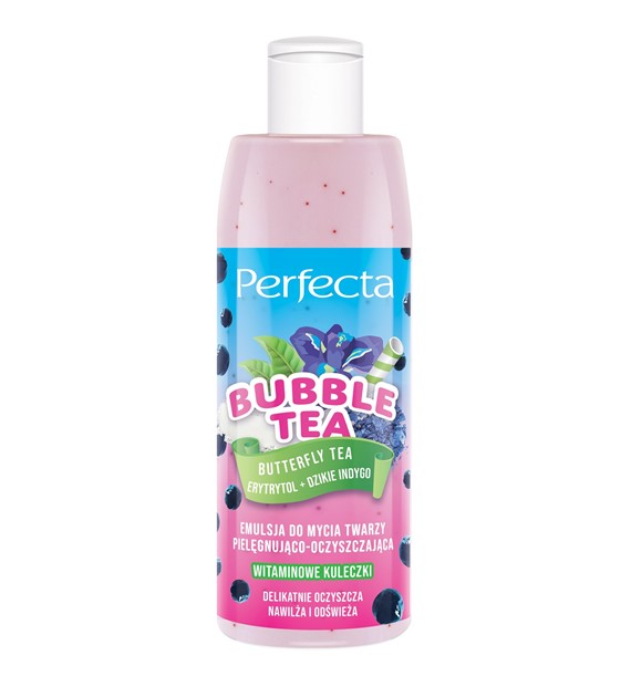 PERFECTA BUBBLE TEA - Emulsja do mycia twarzy pielęgnująco-oczyszczająca Butterfly Tea, Erytrytol + Dzikie Indygo 300ML