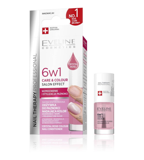 NAIL THERAPY PROFESSIONAL- ODŻYWKA DO PAZNOKCI 6W1 CARE & COLOUR CRYSTAL ROSE 5ml