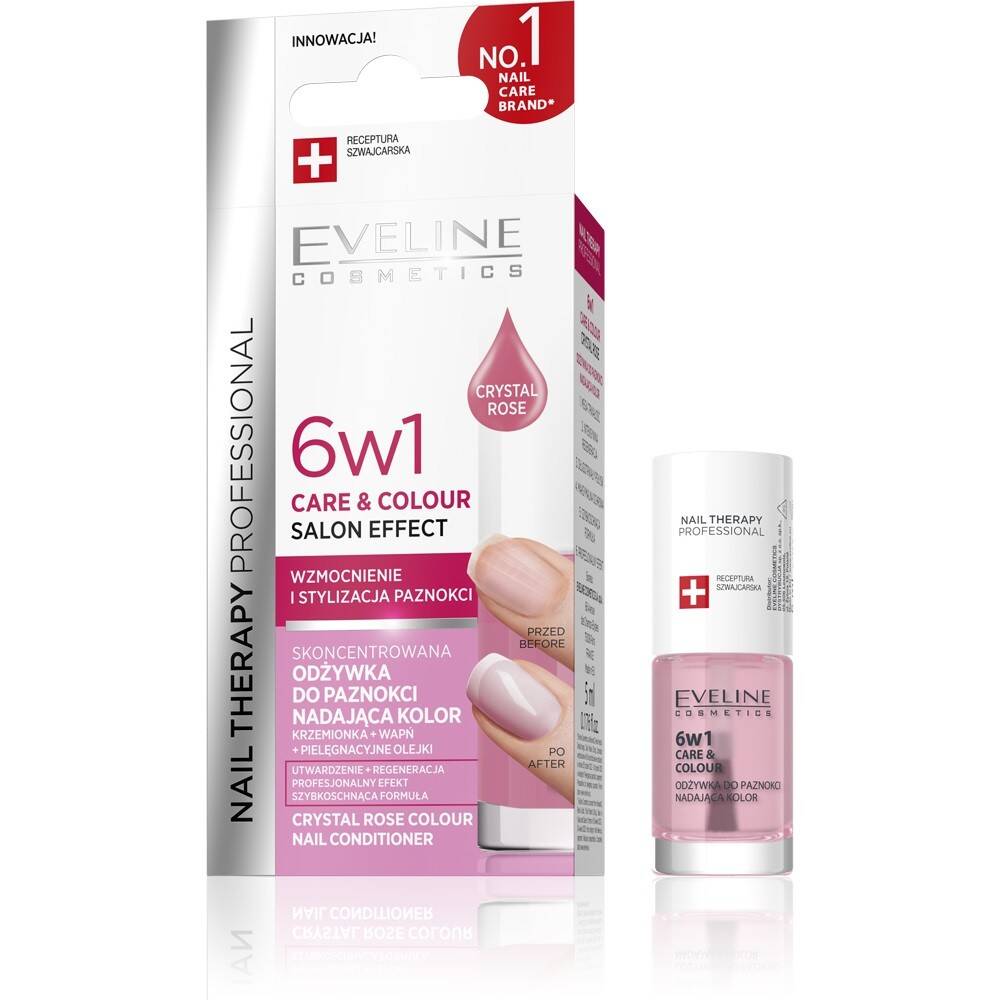NAIL THERAPY ODŻYWKA DO PAZNOKCI 6W1 CARE & COLOUR CRYSTAL ROSE 5ml