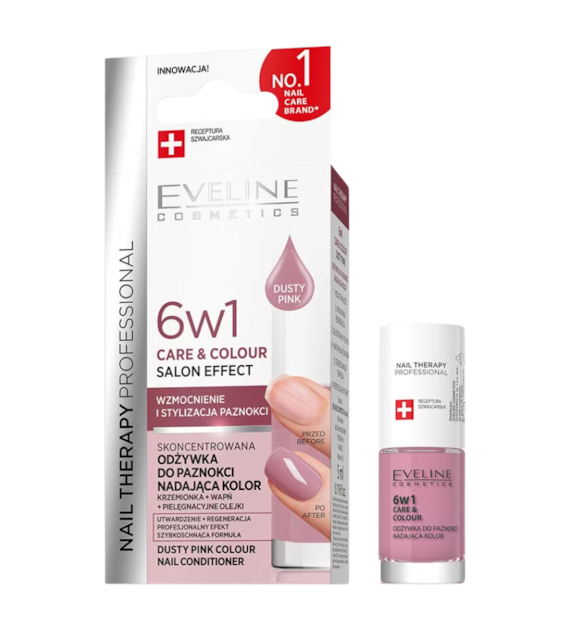 NAIL THERAPY PROFESSIONAL- ODŻYWKA DO PAZNOKCI 6W1 CARE & COLOUR DUSTY PINK 5ml