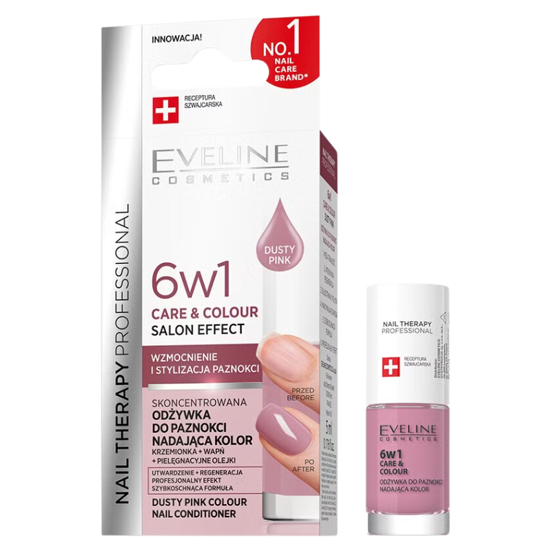 NAIL THERAPY ODŻYWKA DO PAZNOKCI 6W1 CARE & COLOUR DUSTY PINK 5ml