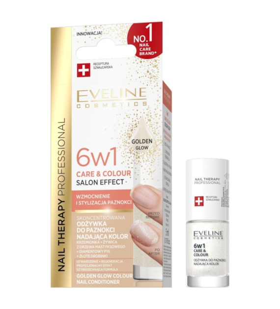 NAIL THERAPY PROFESSIONA- ODŻYWKA DO PAZNOKCI 6W1 CARE & COLOUR GOLDEN GLOW 5ml