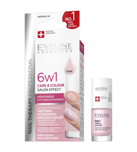 NAIL THERAPY ODŻYWKA DO PAZNOKCI 6W1 CARE & COLOUR PINK 5ml