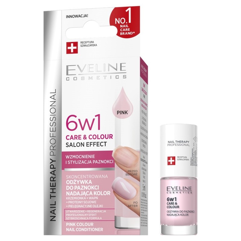 NAIL THERAPY ODŻYWKA DO PAZNOKCI 6W1 CARE & COLOUR PINK 5ml
