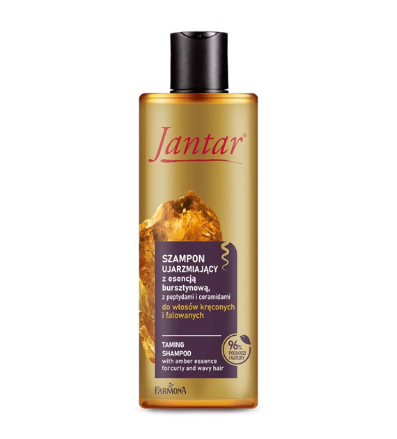 Jantar Szampon ujarzmiający do włosów kręconych i falowanych z esencją bursztynową, peptydami i ceramidami, 300 ml
