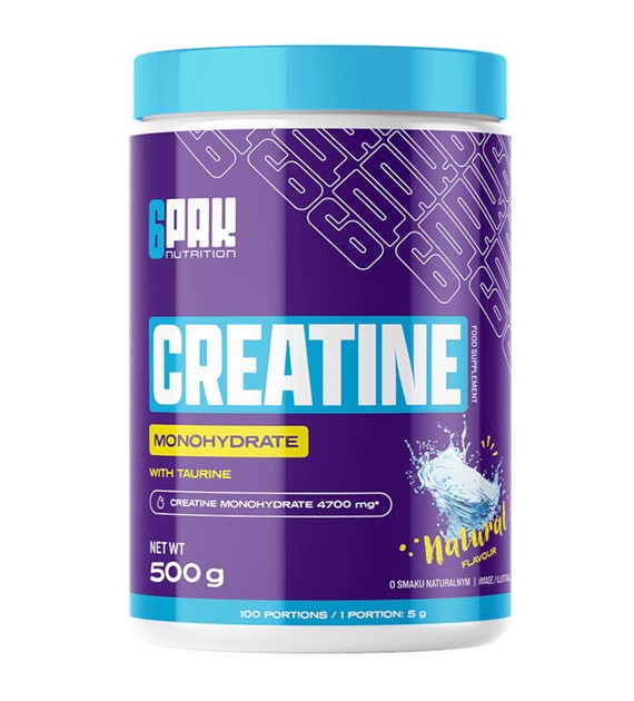 6PAK CREATINE MONOHYDRATE 500g JAR NATURAL