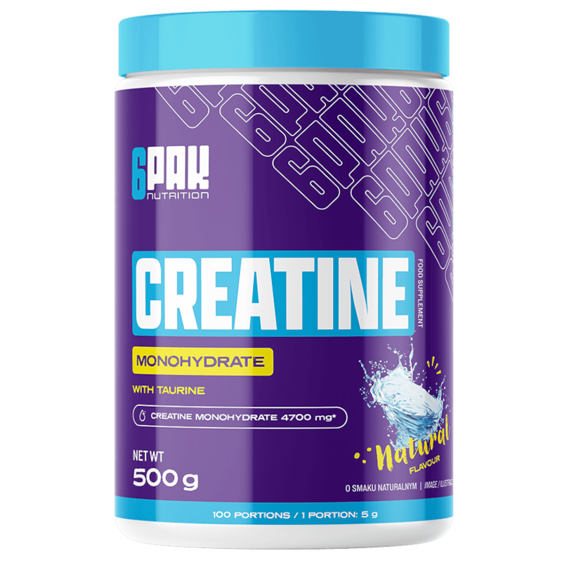 6PAK CREATINE MONOHYDRATE 500g JAR NATURAL