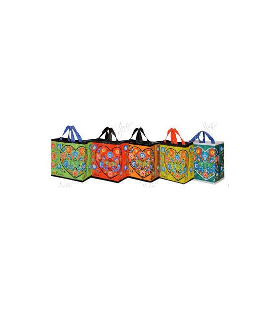 FRASPO Torba z PP FOLKLOR 2 zestaw 5 kolorów w mikscie  35x20x35 24 l. (po 25 sztuk)