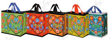 FRASPO Torba z PP FOLKLOR 2 zestaw 5 kolorów w mikscie  35x20x35 24 l. (po 25 sztuk)