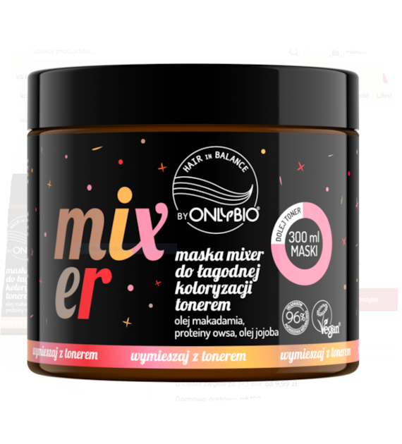 OnlyBio Maska MIXER do łagodnej koloryzacji tonerem 300 ml