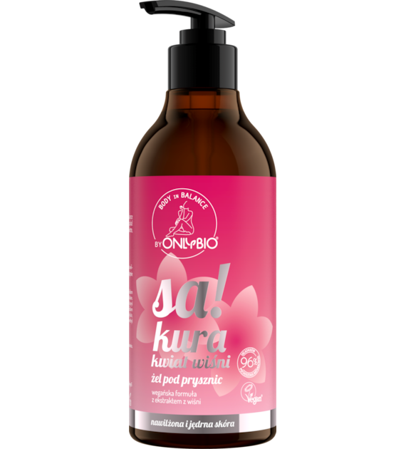 OnlyBio Body in Balance Żel pod prysznic Sakura kwiat wiśni 400 ml