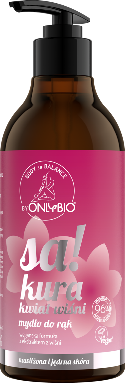 ONLYBIO  Hand in Balance by ONLYBIO Mydło do rąk Sakura kwiat wiśni 400ml
