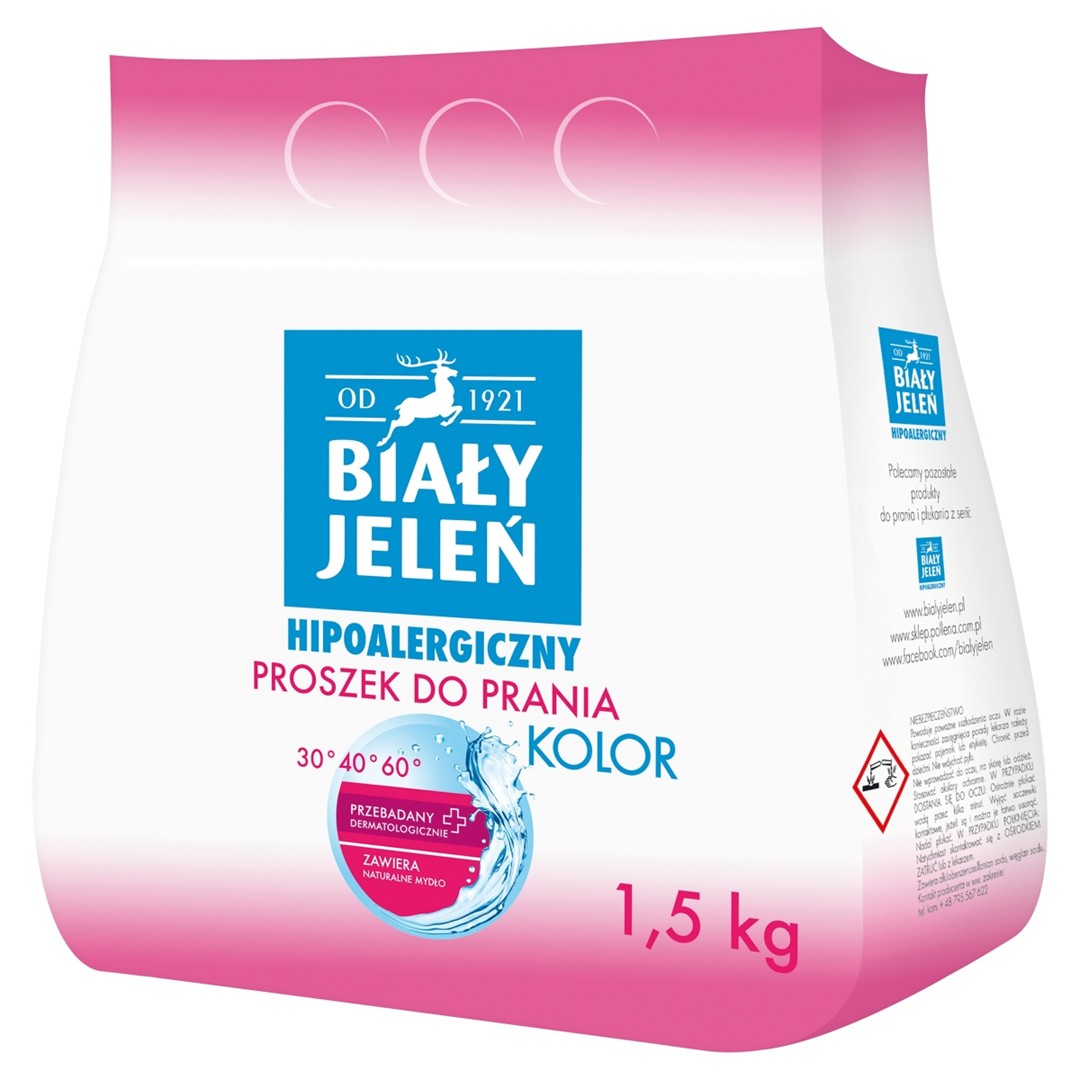 BIAŁY JELEŃ HIPOalerg Proszek d/pr.Kolor 1,5k