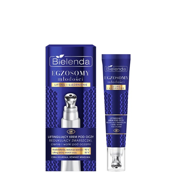 BIELENDA - EGZOSOMY MŁODOŚCI Liftingujący krem pod oczy, redukujący zmarszczki, cienie i worki pod oczami, 15 ml