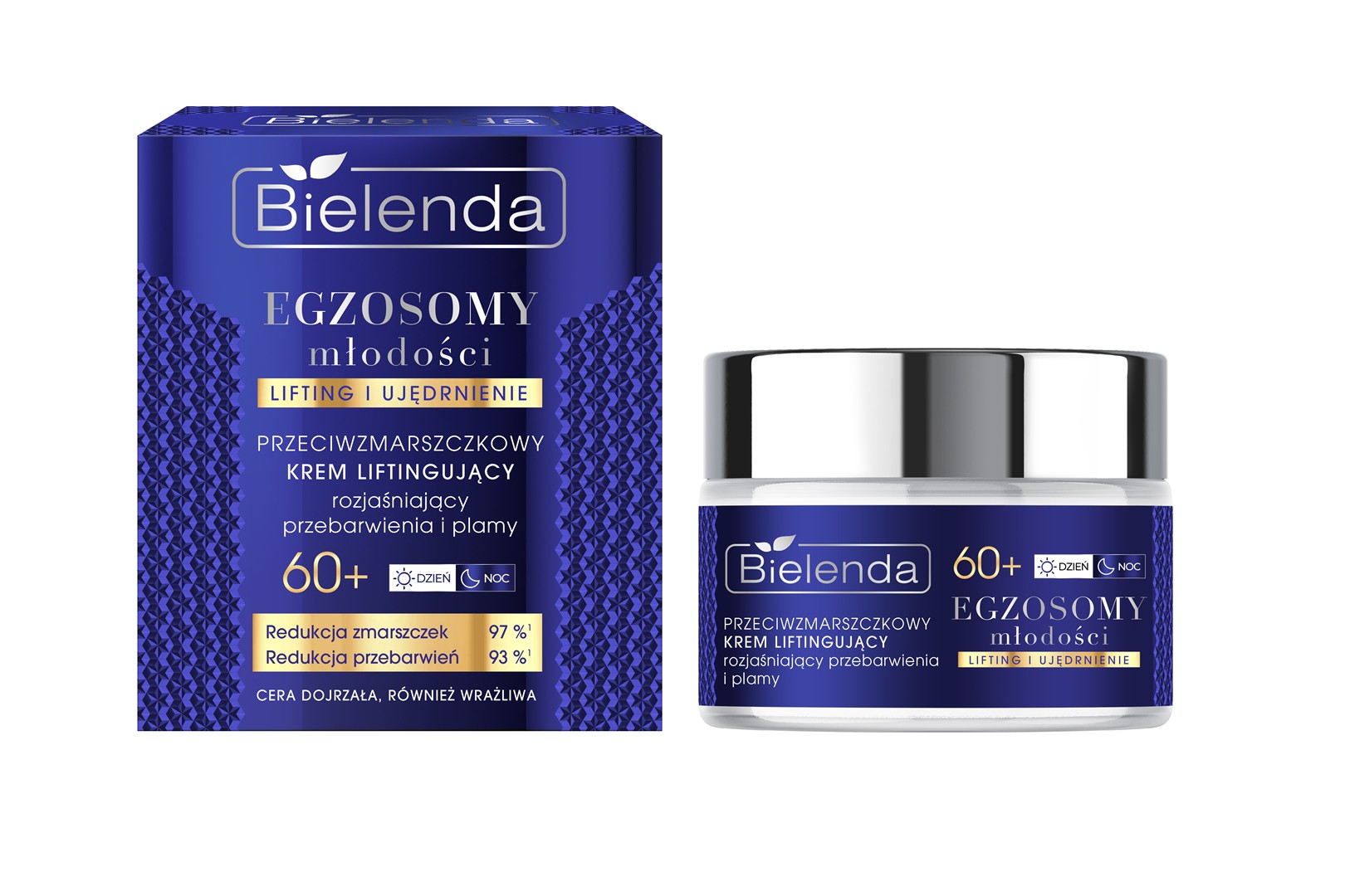 BIELENDA - EGZOSOMY MŁODOŚCI Przeciwzmarszczkowy krem liftingujący, rozjaśniający przebarwienia i plamy 60+, dzień/ noc, 50 ml