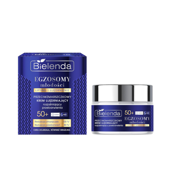 BIELENDA - EGZOSOMY MŁODOŚCI Przeciwzmarszczkowy krem ujędrniający, rozjaśniający przebarwienia 50+, dzień/ noc, 50 ml