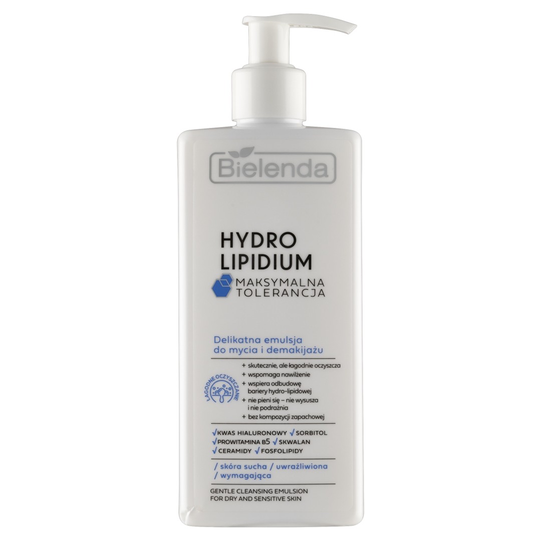 BIELENDA - HYDRO LIPIDIUM MAKSYMALNA TOLERANCJA Delikatna emulsja do mycia i demakijażu, 300ml