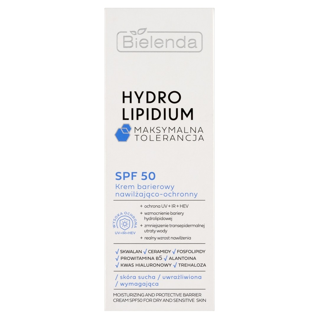 BIELENDA - HYDRO LIPIDIUM MAKSYMALNA TOLERANCJA Krem barierowy SPF50 nawilżająco-ochronny, 30 ml