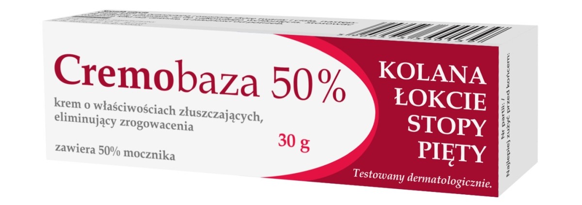 FARMAPOL CREMOBAZA KREM 30G 50% MOCZNIKA O WŁAŚCIWOŚCIACH ZŁUSZCZAJĄCYCH,ELIMINUJĄCY ZROGOWACENIA