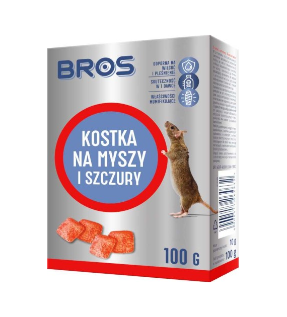 BROS Trutka na myszy i szczury KOSTKA ,100 g