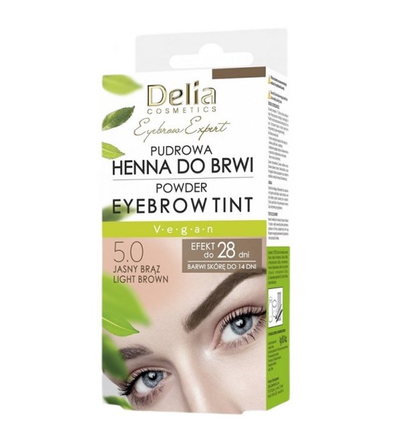 Delia Pudrowa henna do brwi 5.0 Jasny Brąz 4g